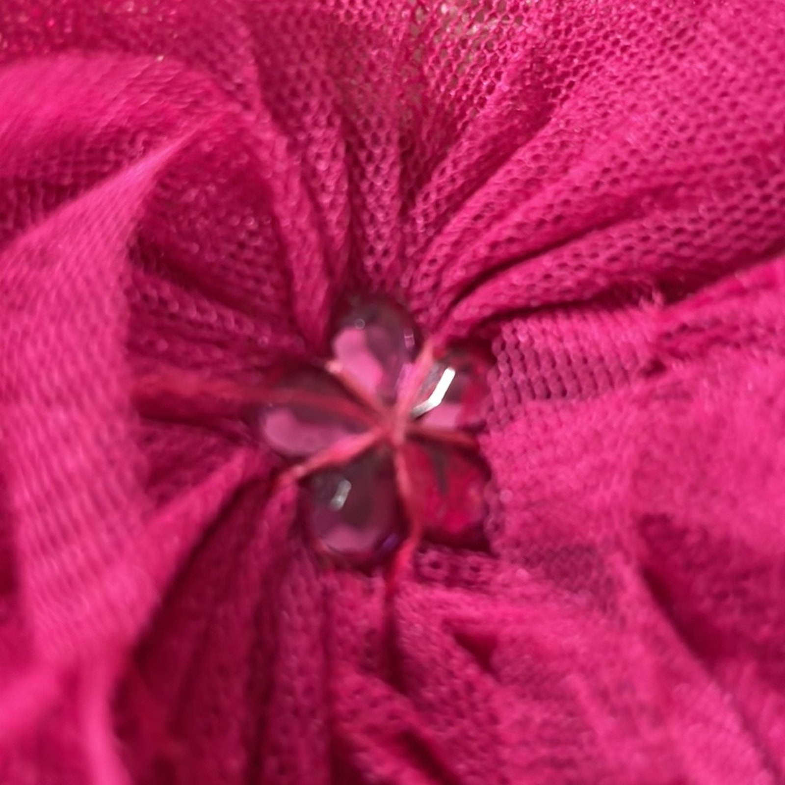 Pippa & Julie 6 Hot Bright Pink Nude Lace Short Sleeve A Line Dress W/Flower Euc — image 4 of 8